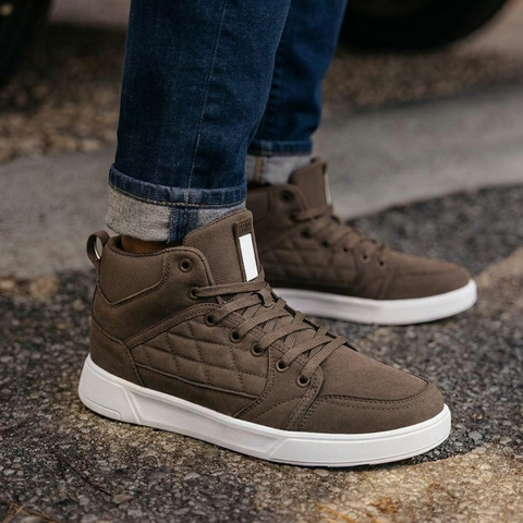 Men’s High-Top Casual Dress Sneakers – Chestnut
