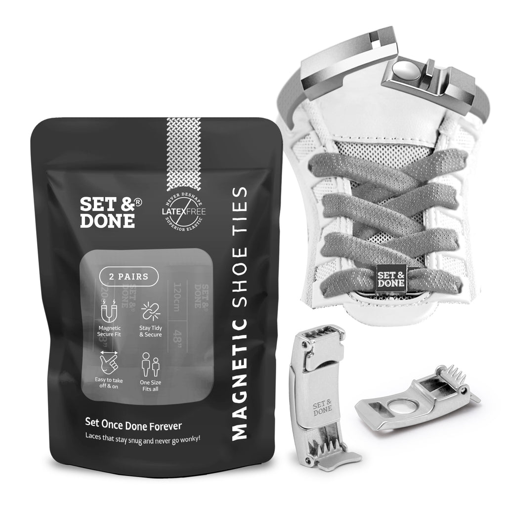 LA LESS TEN★2点セット No Tie Magnetic Shoelaces (Pack of 2) Grey & more – Set & Done