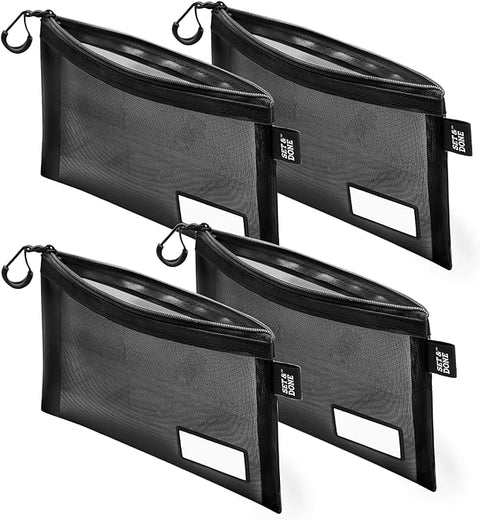 Black Personalize Zip Pouch (Pack of 4)