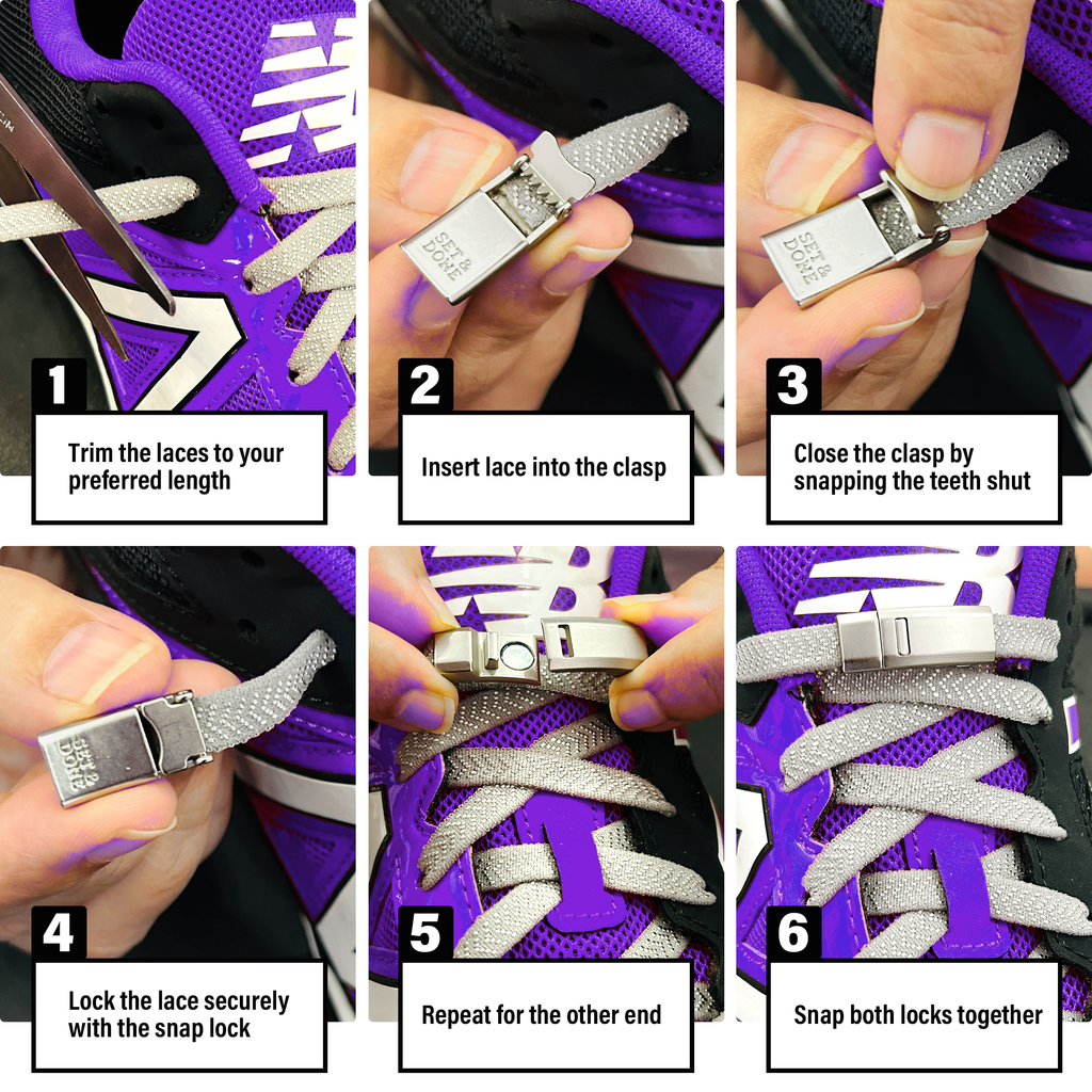 No Tie Magnetic Shoelaces (Pack of 2) Black & more – Set & Done