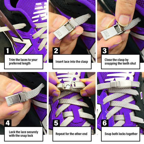 No Tie Magnetic Shoelaces (Pack of 2) White & more
