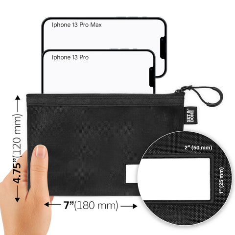 Black Personalize Zip Pouch (Pack of 6)