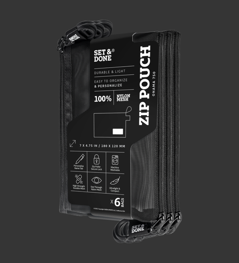Black Personalize Zip Pouch (Pack of 6)