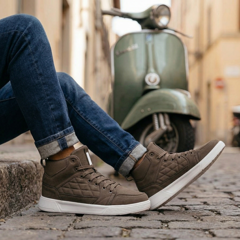 Men’s High-Top Casual Dress Sneakers – Chestnut