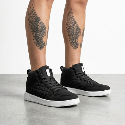 Men’s High-Top Casual Dress Sneakers – Black