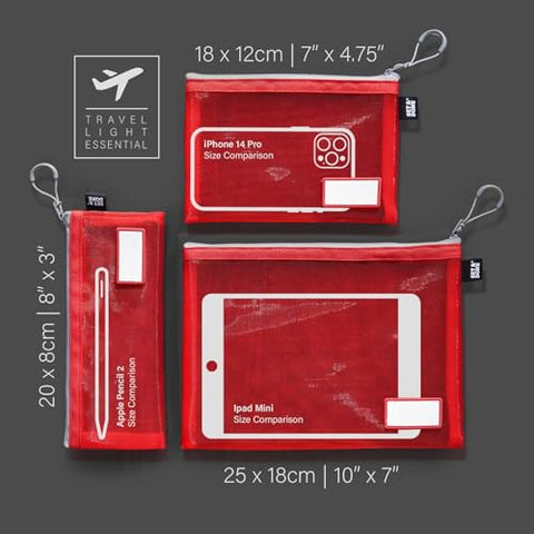 Black Onama Flexi Zipper Mesh Pouch with Name Tab (Pack of 3)