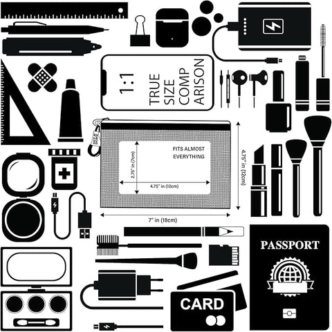 Black Personalize Zip Pouch (Pack of 8)