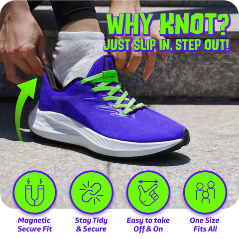 No Tie Magnetic Shoelaces (Pack of 2) White & more